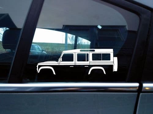 2X Car silhouette stickers for Land Rover Defender 110 wagon classic S313