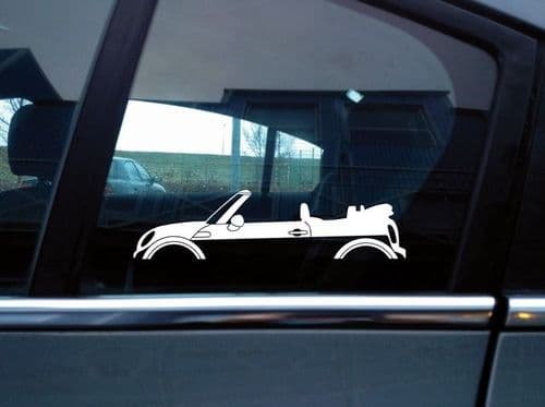 2x car silhouette stickers for Mini Cooper Convertible R57 | mk2 2nd gen S161