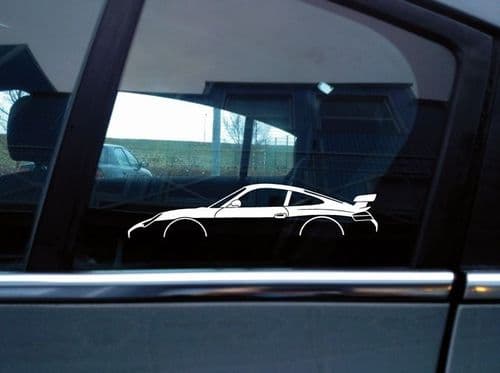 2x car silhouette stickers - for Porsche 911 GT3 RS 996