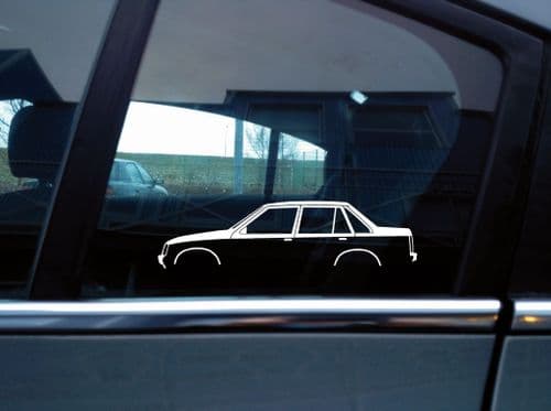 2X Car silhouette stickers - for Vauxhall Nova 4-door saloon / Opel Corsa A Mk1 limo classic