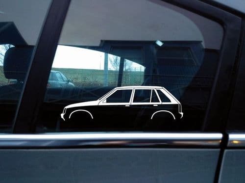 2X Car silhouette stickers - for Vauxhall Nova 5-door / Opel Corsa A Mk1 classic S238