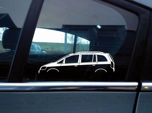 2x car silhouette stickers - for Vauxhall / Opel Zafira A 1st gen mk1 S39