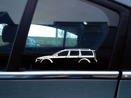 2x car silhouette stickers for Volvo XC70 2nd gen 2000-2007