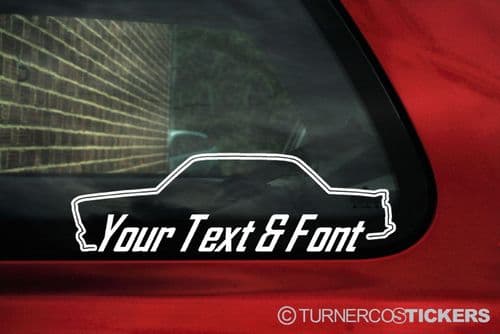 2x Classic BMW 2002 Turbo, m10 tii CUSTOM TEXT stickers