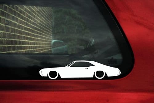 2X Classic car outline stickers - for 1968 Buick Riviera | lowered L1516