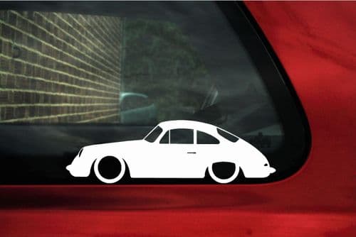 2X Classic car silhouette stickers decals - for Porsche 356 Coupe L808