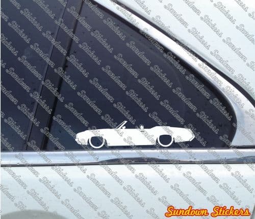 2X Classic car silhouette stickers for 1971 Oldsmobile 442 W30 Convertible L1592