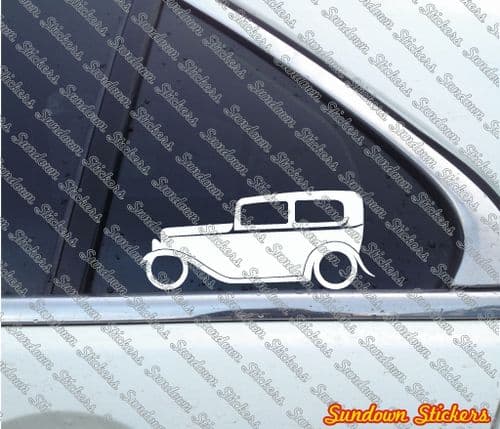 2x classic car stickers - for 1932 Ford Tudor sedan street / hotrod L834