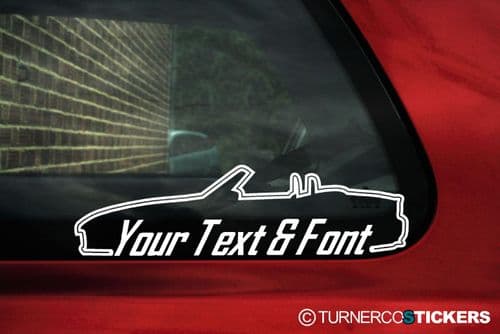2x Classic Honda S2000 CUSTOM TEXT stickers