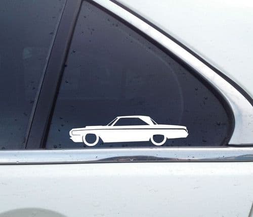 2x Classic Muscle car Stickers for 1964 Dodge Polara 2-door with hood scoop- L1297