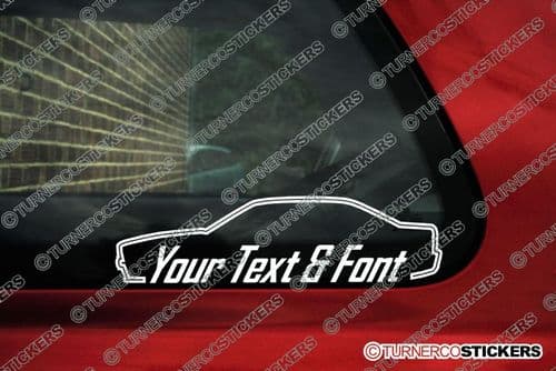 2x Custom YOUR TEXT car sticker - BMW e32 740i / 750i
