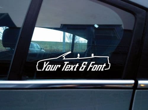 2x Custom YOUR TEXT car sticker - for BMW E46 Convertible 320i 328i 320d 330i