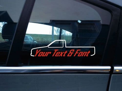 2x Custom YOUR TEXT car sticker - for Nissan Hardbody single cab Pickup | D21