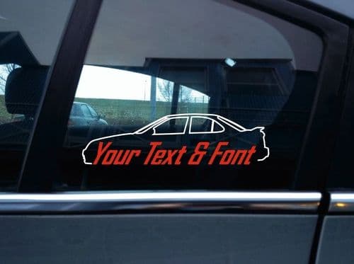 2x Custom YOUR TEXT car sticker - for Nissan Sentra SE-R ( B15 ) usdm