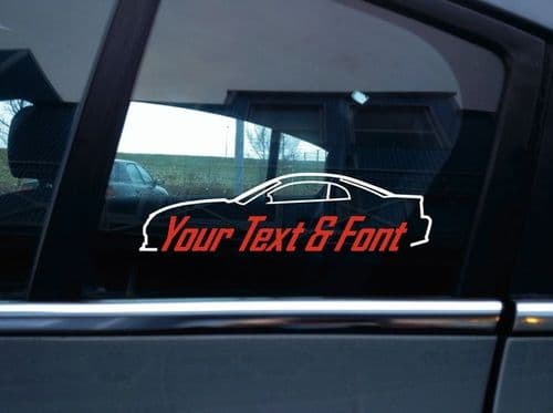 2x Custom YOUR TEXT car stickers - for Ford Mustang Cobra SN95 4th gen 1999-2004 (new edge)