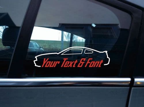 2x Custom YOUR TEXT car stickers - for Ford Mustang GT 5th gen 2005-2009