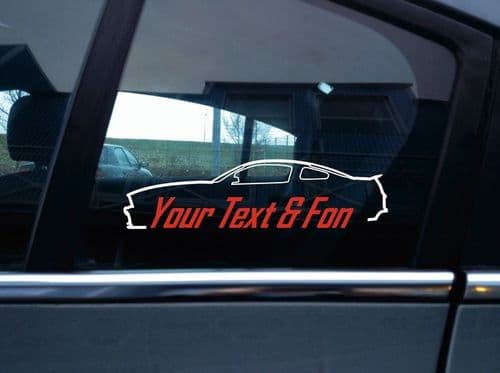 2x Custom YOUR TEXT car stickers - for Ford Mustang GT 5th gen 2010-2014