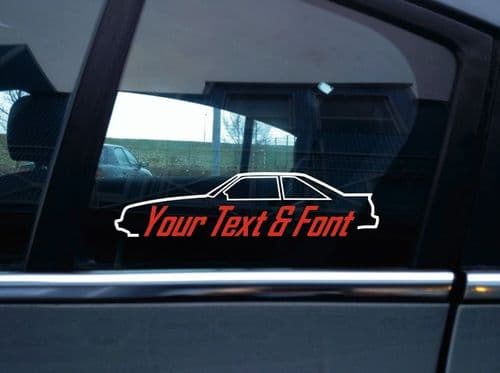 2x Custom YOUR TEXT car stickers - for Ford Mustang GT Fox Body hatch 1987-1993 | classic