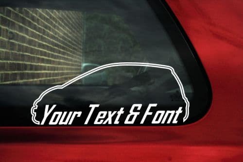 2x Custom YOUR TEXT car stickers - peugeot 107