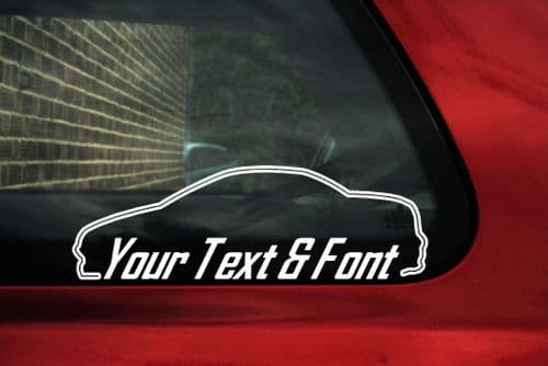 2x Custom YOUR TEXT car stickers - Peugeot 206 cc , coupe convertible