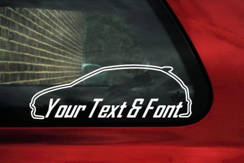 2x Custom YOUR TEXT car stickers - Peugeot 206 HDi / GTi