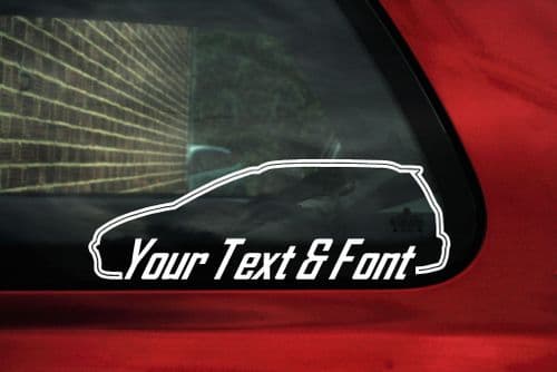 2x Custom YOUR TEXT car stickers - Peugeot 206 SW Hdi estate wagon