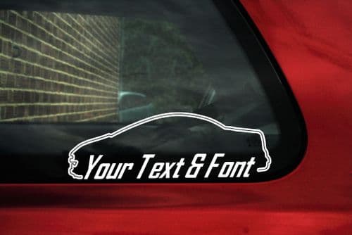 2x Custom YOUR TEXT car stickers - Peugeot 207 cc / 207cc convertible coupe