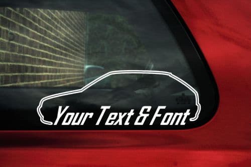 2x Custom YOUR TEXT car stickers - Peugeot 306 GTi-6, XSi, S16 hatchback