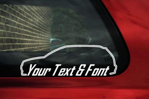 2x Custom YOUR TEXT car stickers - Peugeot 306 SW estate wagon , D-turbo