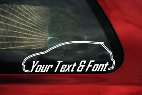 2x Custom YOUR TEXT car stickers - Peugeot 307 5-door