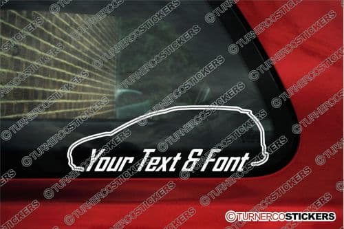 2x Custom YOUR TEXT car stickers - Peugeot 307 SW estate wagon / Break
