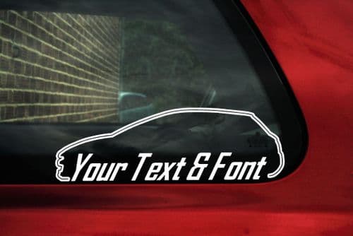 2x Custom YOUR TEXT car stickers - Peugeot 308 Hatchback Hdi