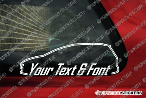 2x Custom YOUR TEXT car stickers - Peugeot 308 SW Hdi station wagon