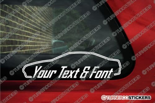 2x Custom YOUR TEXT car stickers - Peugeot 406 coupe