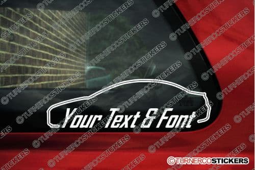 2x Custom YOUR TEXT car stickers - Peugeot 407, sedan 4-door