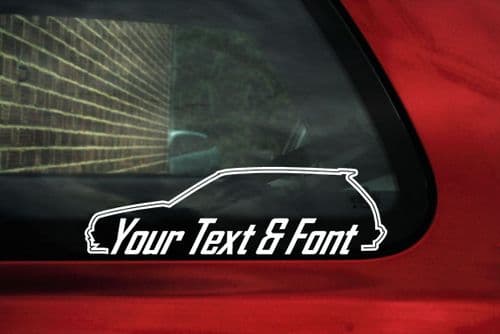2x Custom YOUR TEXT car stickers Toyota Corolla GTi Twin Cam AE92