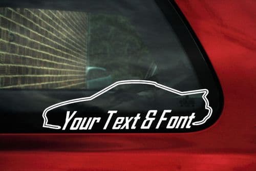 2x Custom YOUR TEXT car stickers Toyota Mr2 SW20, GTS, GT