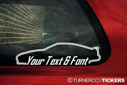 2x Custom YOUR TEXT car stickers Toyota Supra MK3 (A70) 3.0 Turbo