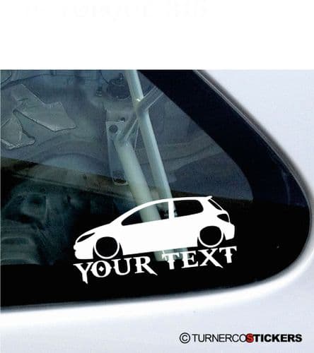 2x Custom YOUR TEXT Lowered car stickers - Peugeot 307 HDi / 16v 180 3-Door