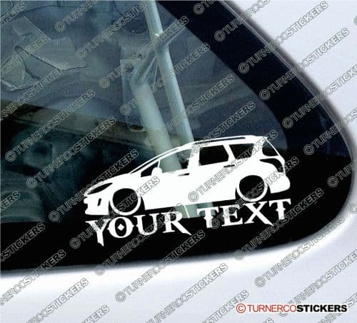 2x Custom YOUR TEXT Lowered car stickers - Peugeot 308 SW HDi estate wagon