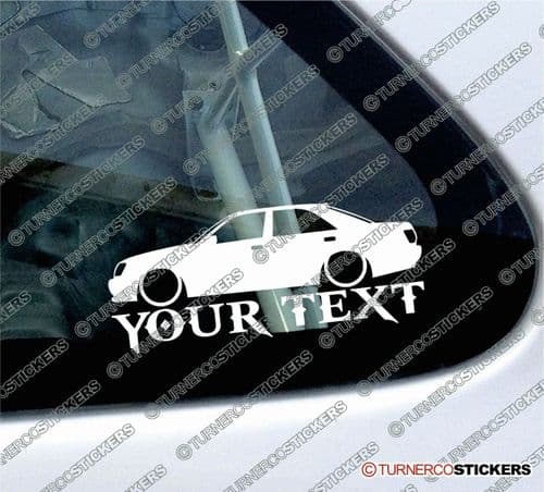2x Custom YOUR TEXT Lowered car stickers - Toyota Crown S170 (1999 -2003) JZS171