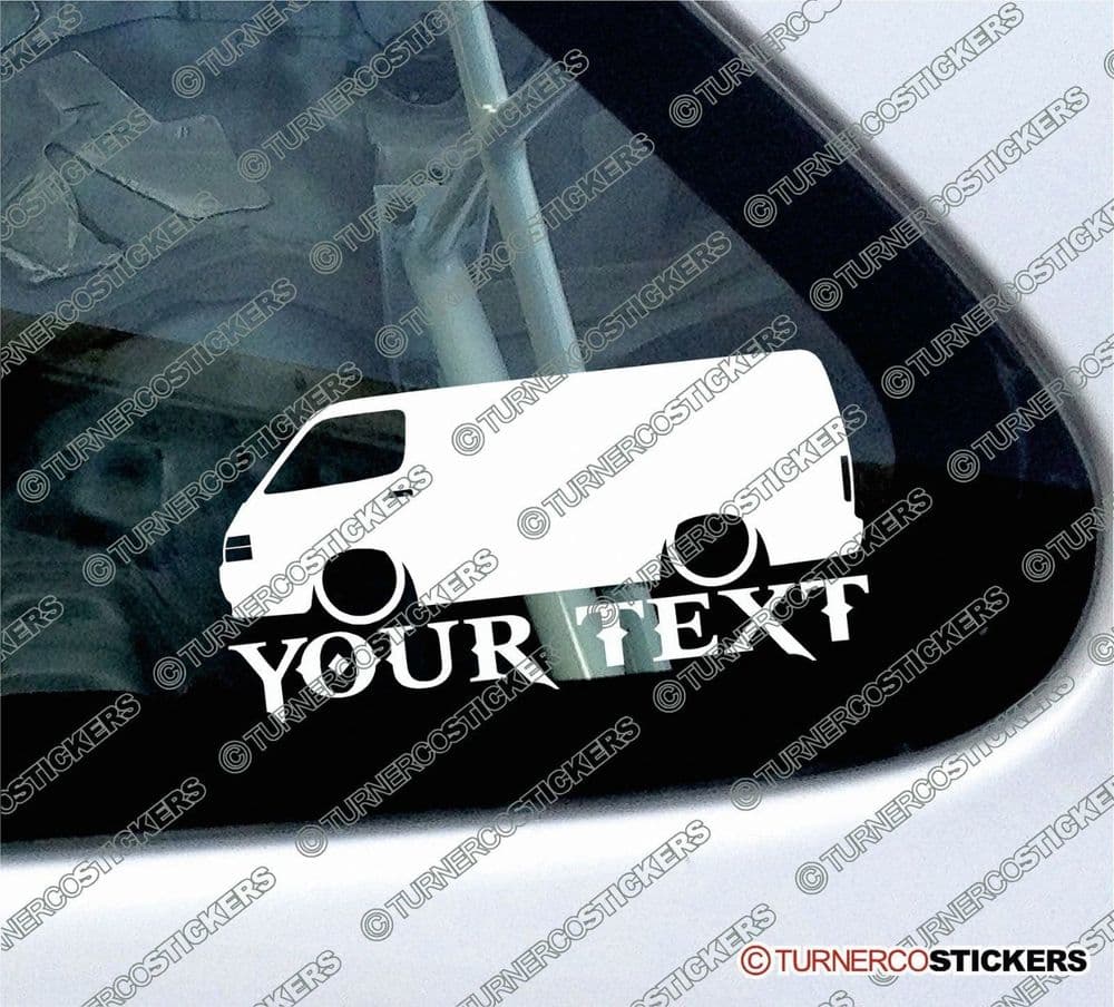 2x Custom YOUR TEXT Lowered car stickers Toyota HiAce h100 van