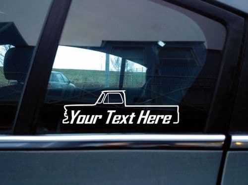 2x Custom YOUR TEXT sticker for Chevrolet C10 1964-1966 short bed 1st gen classic