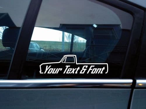 2x Custom YOUR TEXT sticker for Chevrolet C10 1967-72 short bed 2nd gen classic