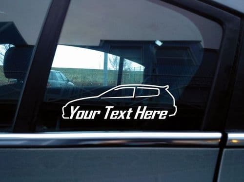 2x Custom YOUR TEXT sticker for Honda Civic EG , Si Vtec hatchback B16 | D16