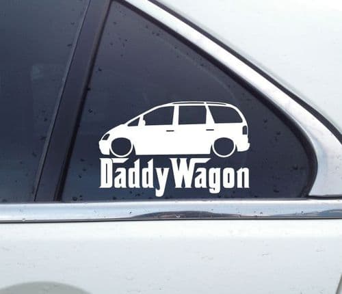 2x DADDY WAGON lowered car stickers - for Ford Galaxy mk2 mpv