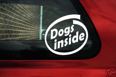 Dogs Inside Label 2x Dogs inside stickers ideal For dog warning sign
