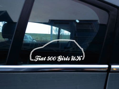 2x Fiat 500 Girls UK stickers V176