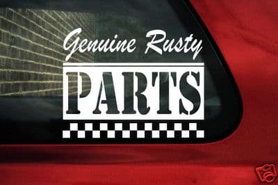 2X Genuine rusty parts VAG JDM rat rust car van Truck bumper stickers ...