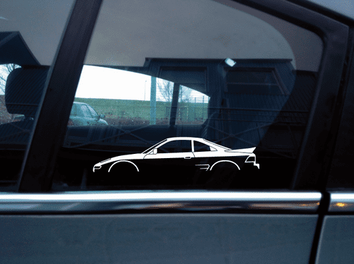 2X jdm Car silhouette stickers - for Toyota Mr2 Turbo SW20, 2nd gen Mk2